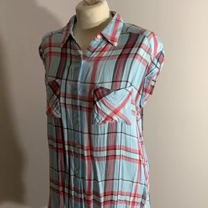 Express soft plaid button up